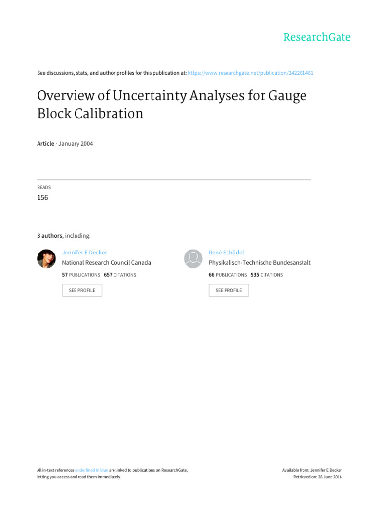 Gauge Block Calibration Uncertainty Analysis | PDF | Calibration ...