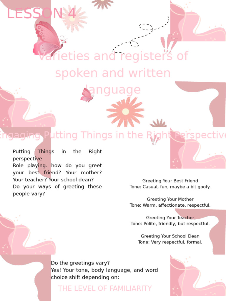 Local Specialized Oral Communication | PDF | Communication | Dialect