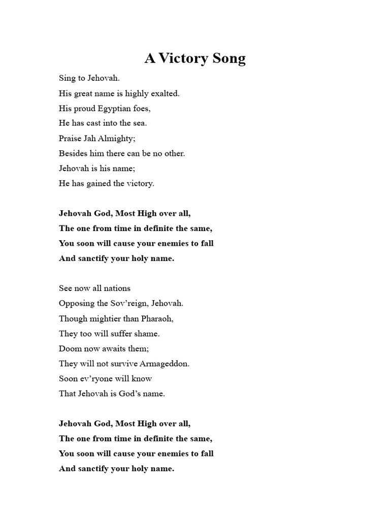 Victory Song to Jehovah God | PDF