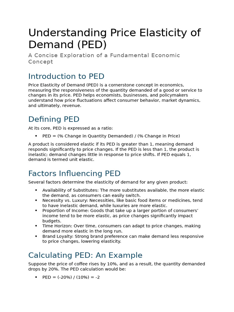 Understanding Price Elasticity of Demand | PDF | Elasticity (Economics ...