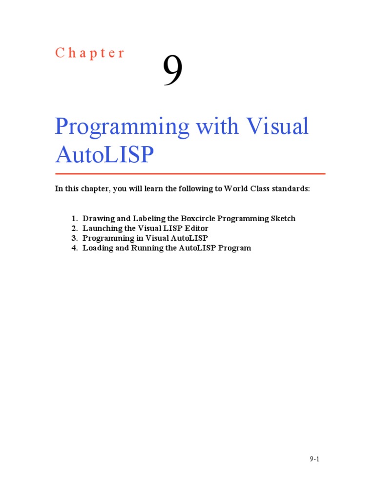 CH 09 Programming With Visual AutoLISP | PDF