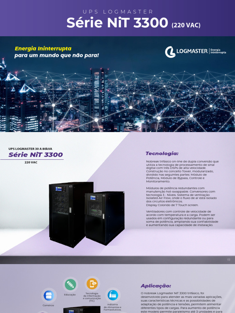 Nobreak Trifásico Logmaster NiT 3300 | PDF | Fonte de energia | Rede de ...