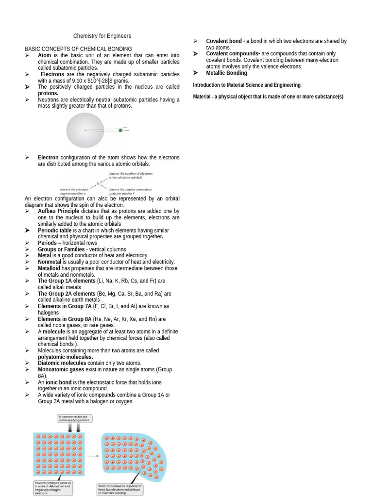 Chemical Bonding Basics for Engineers | PDF | Chemical Compounds ...