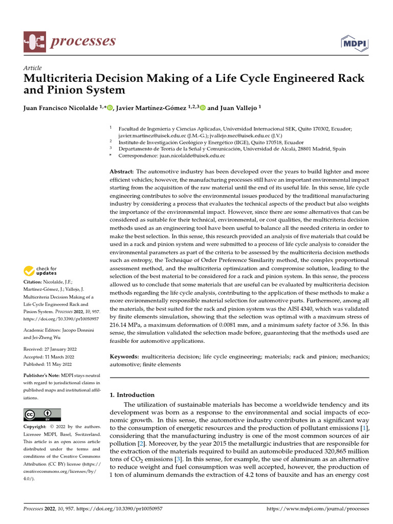 Multicriteria Decision Making of A Life Cycle Engi | PDF | Life Cycle ...