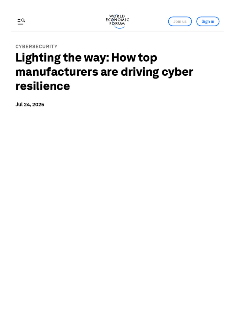 Cyber Resilience in Manufacturing | PDF | Computer Security | Security