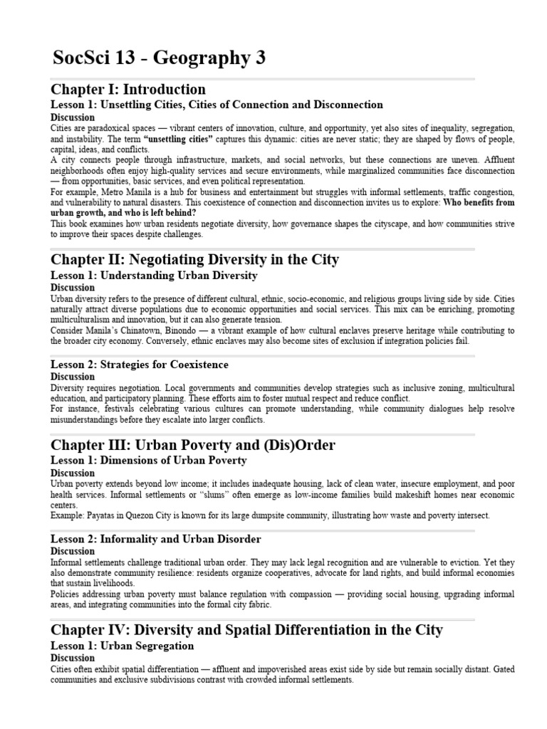 Unsettling Cities: Diversity and Inequality | PDF | Poverty ...