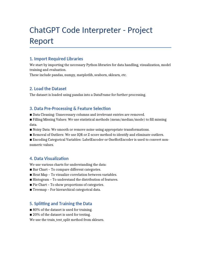 ChatGPT Code Interpreter Project Report | PDF