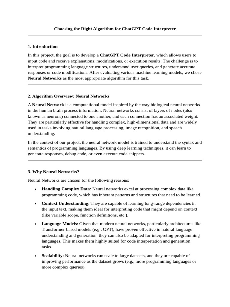 Neural Networks for ChatGPT Code Interpretation | PDF | Support Vector ...