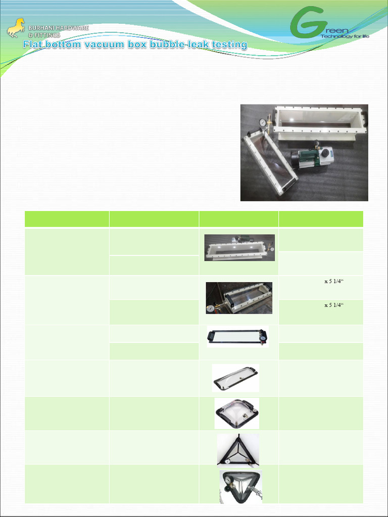 V750 Vacuum Box for Weld Inspection | PDF | Vacuum | Leak