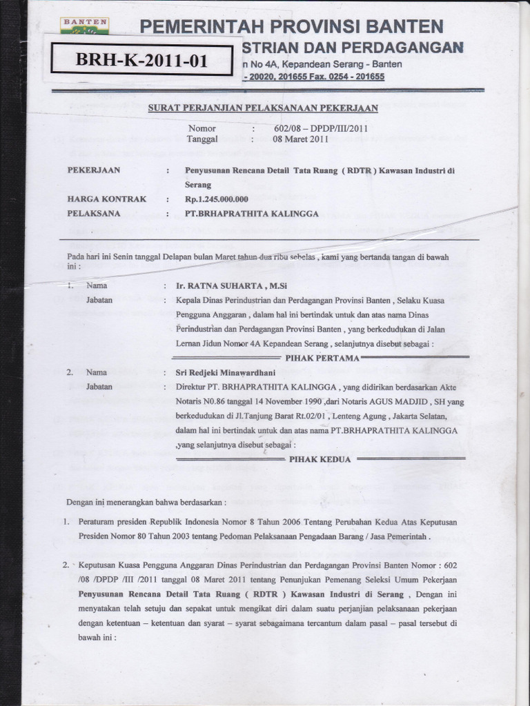 Penyusunan RDTR Kawasan Industri Di Serang | PDF