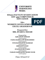 Universiti Teknologi Mara: Website Development and Excel Gradebook Mr. Syarul Nizam