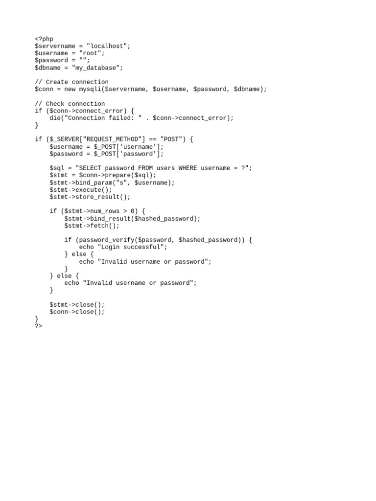 PHP User Login Script Example | PDF