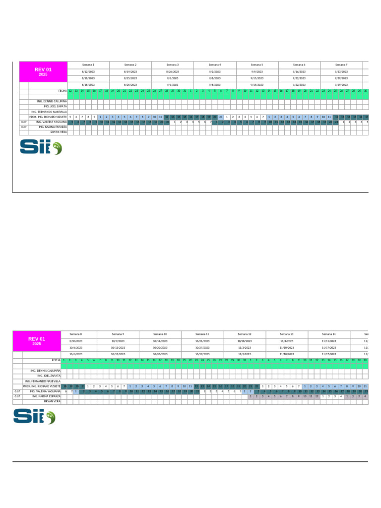 Weekly Schedule Overview 2023-2024 | PDF