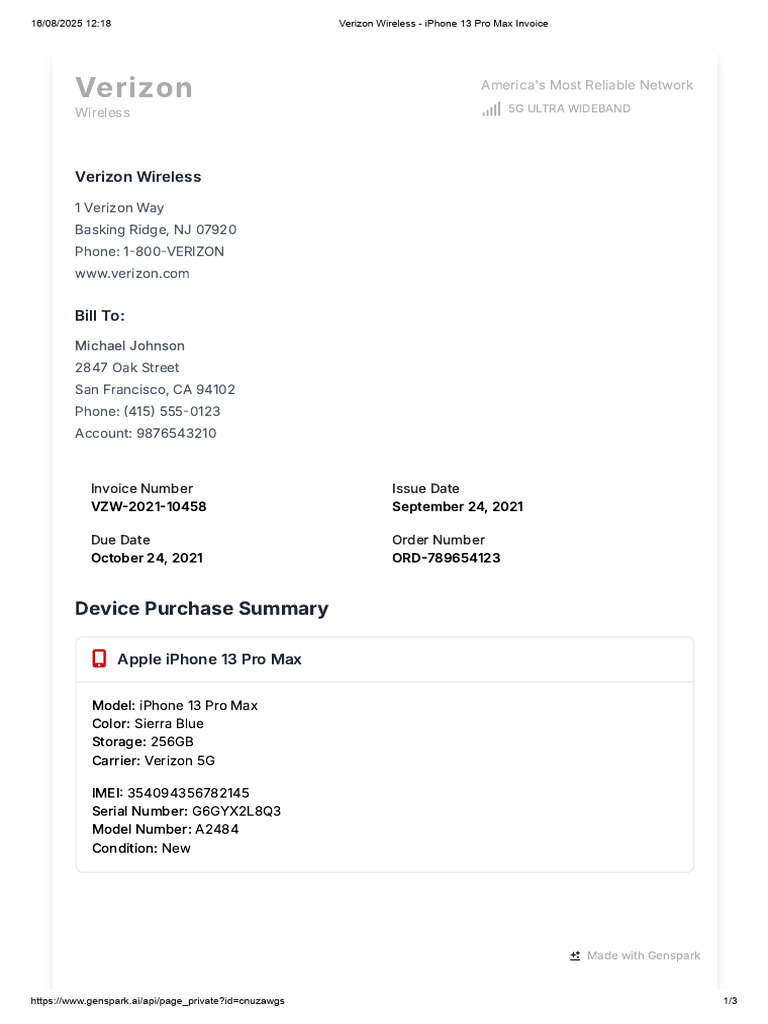 Verizon Wireless - Iphone | PDF | I Phone | Credit