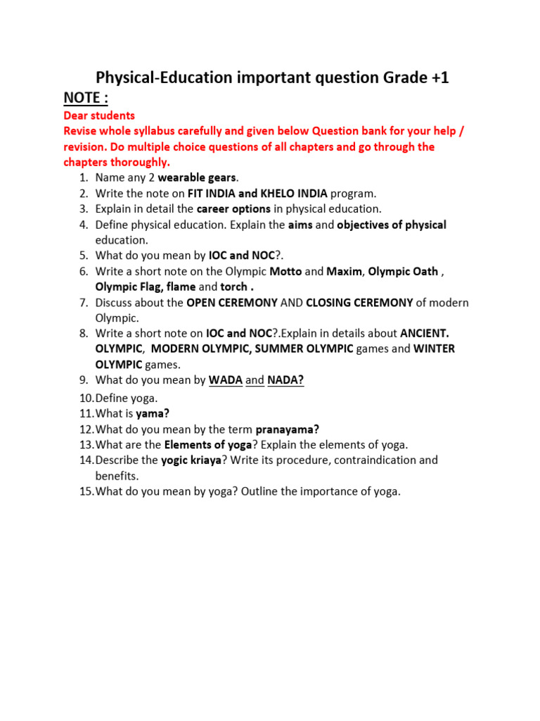 +1 Imp Question PA1 | PDF