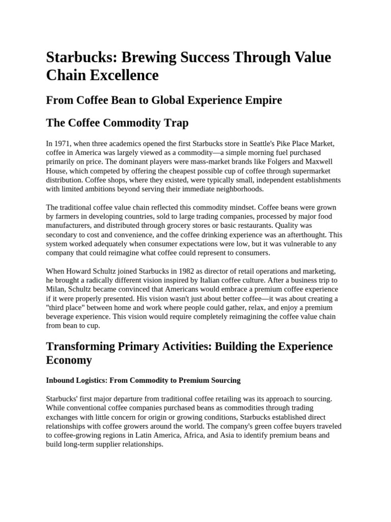 Starbucks: Redefining Coffee Experience | PDF | Starbucks | Coffee