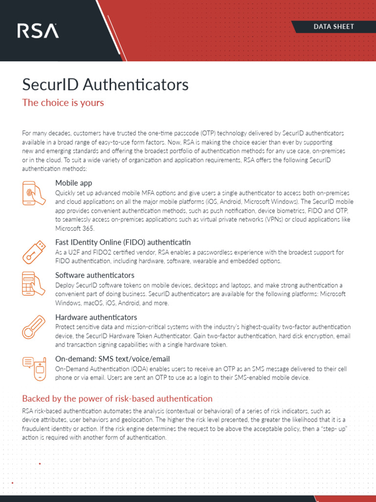 RSA SecurID Authentication Solutions | PDF | Cloud Computing ...