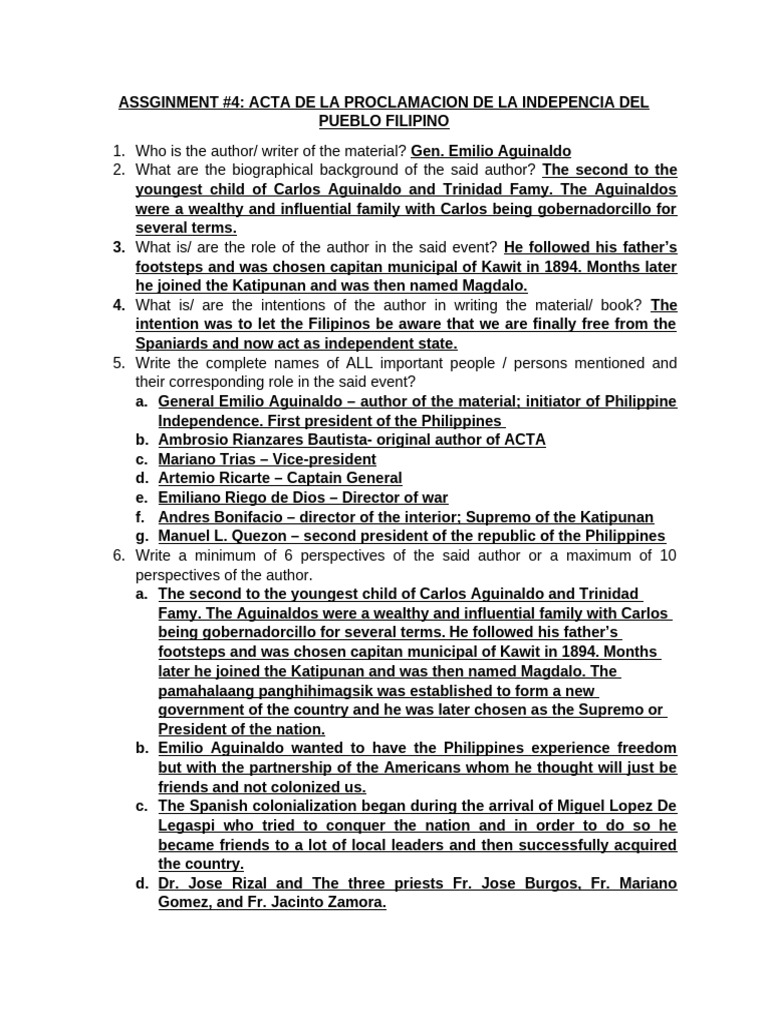 Proclamation of Philippine Independence Document | PDF | Philippines ...