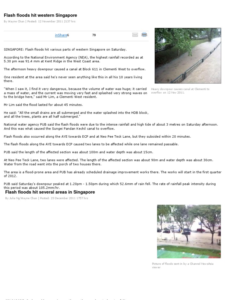 Flash Floods Impact Western Singapore | PDF | Flood Control | Flood