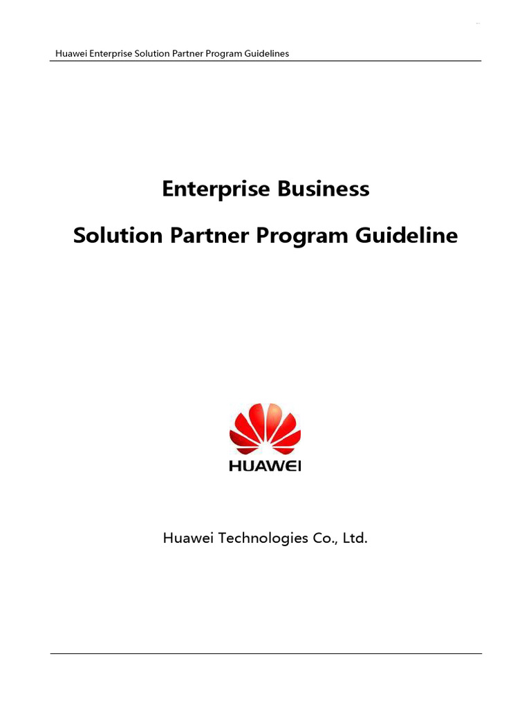 Huawei Enterprise Partner Program Guide | PDF | Cloud Computing ...