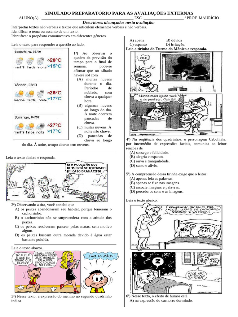 Simulado de Interpretação de Textos | PDF | Cães