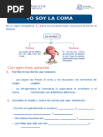 Ejercicios de uso de la coma para primaria | PDF