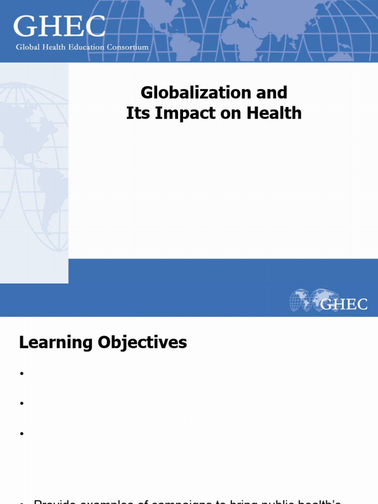 Globalization's Health Impacts | PDF | Public Health | Globalization