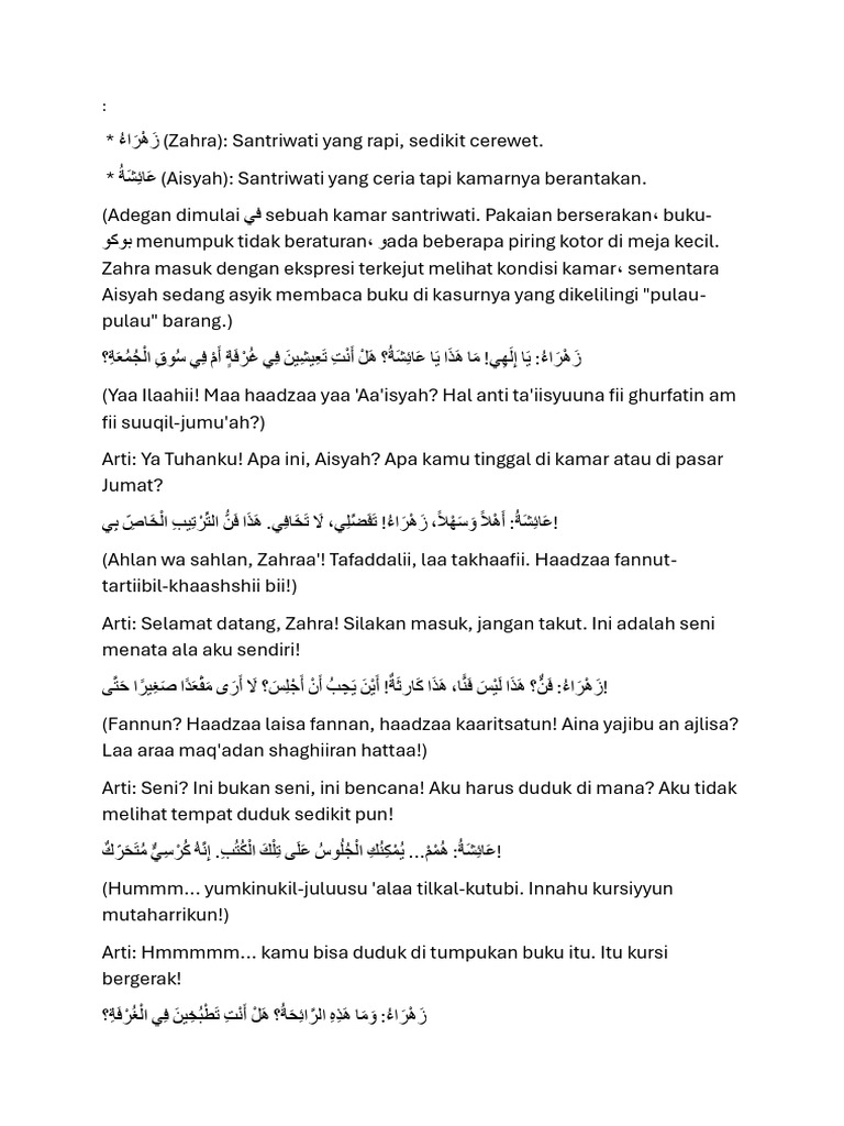 Kamar Santriwati: Rapi vs Berantakan | PDF