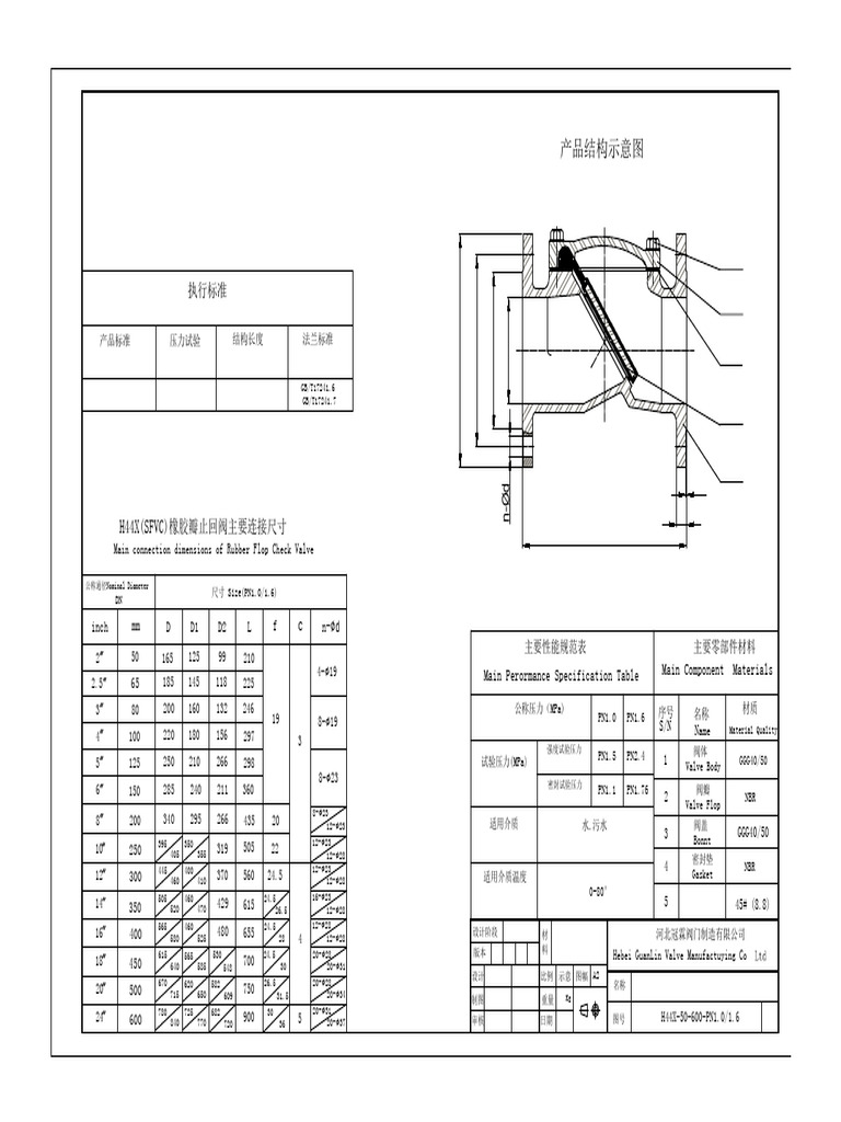 Rubber Flop Check Valve Specifications | PDF | Valve | Mechanical ...