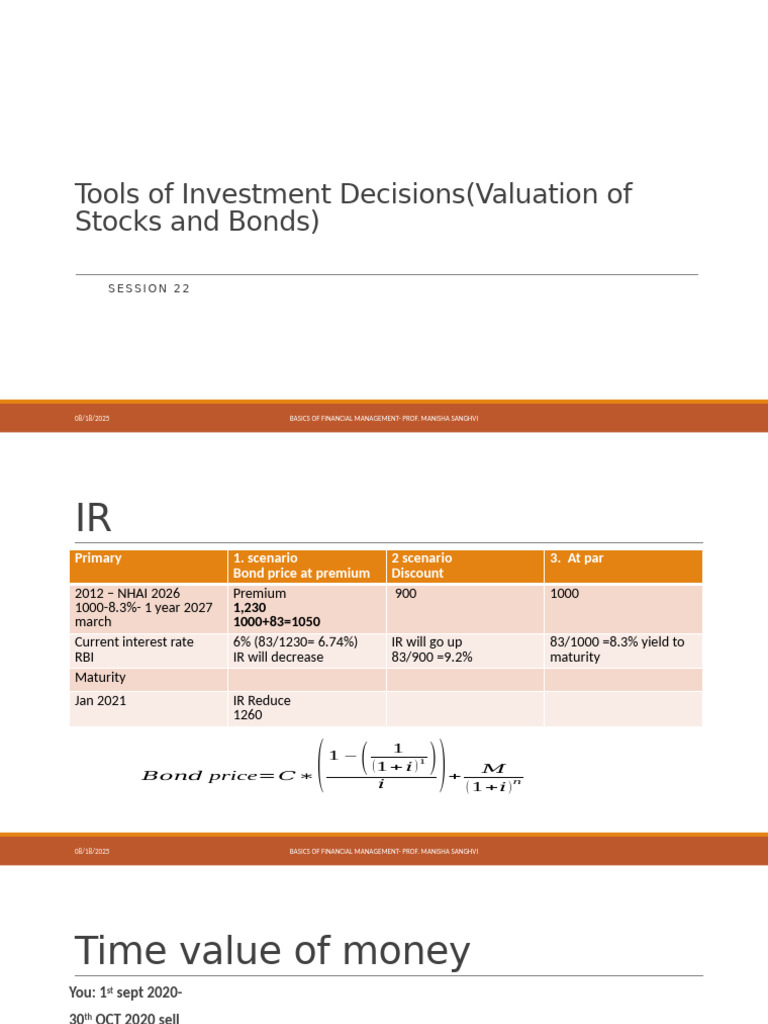 Investment Decision Tools in Finance | PDF | Bonds (Finance ...