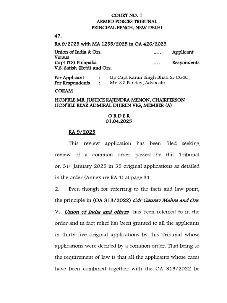 Review Application RA 9/2025 Order | PDF