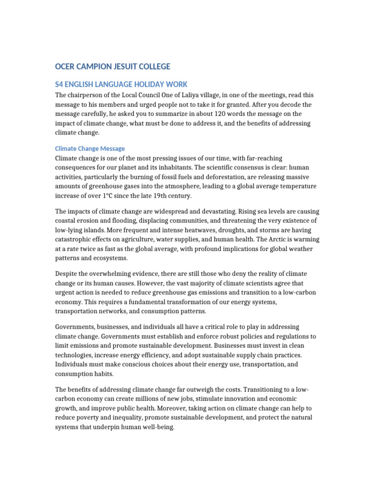 OCER Campion Formatted | PDF | Climate Change | Climate Change Mitigation