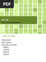 Basic SQL: ITCS 201 Web Programming Part II