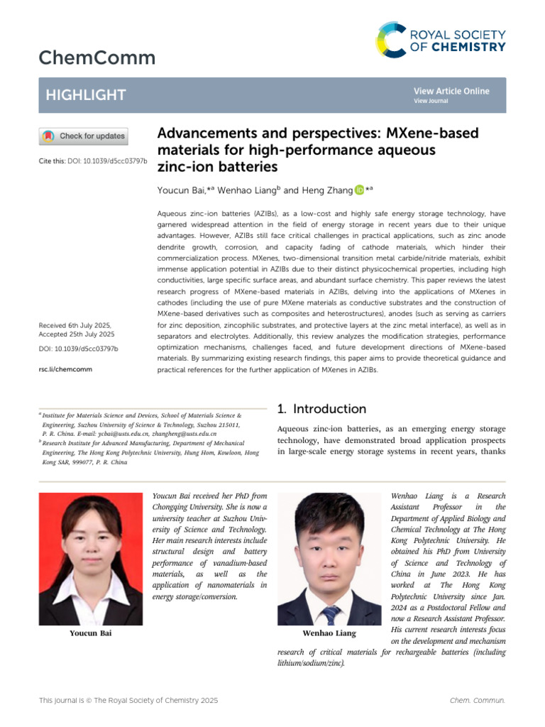 Chemcomm: Highlight | PDF | Materials | Physical Sciences