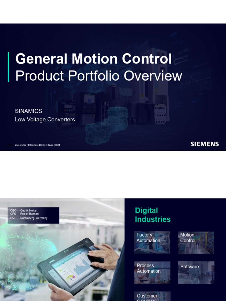 Siemens SINAMICS Motion Control Overview | PDF | Pump | Electrical ...