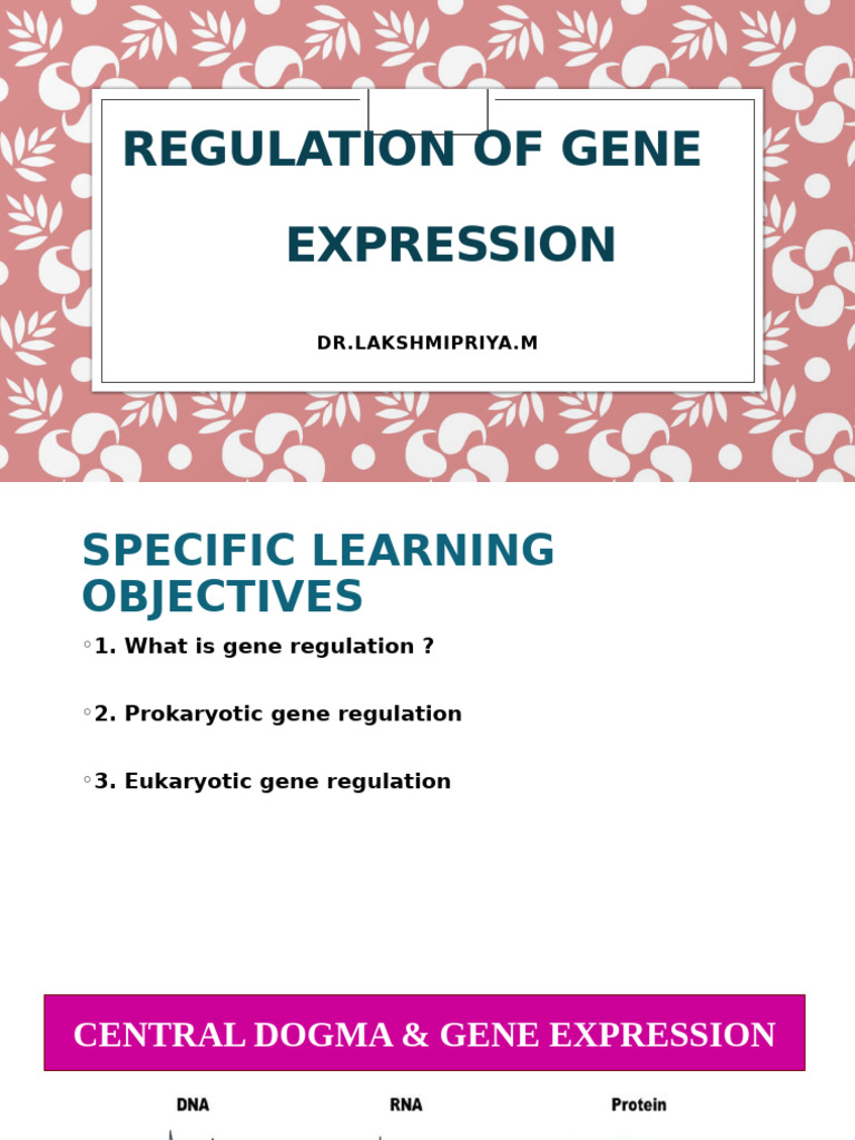 Gene Expression and Regulation Overview | PDF | Regulation Of Gene ...