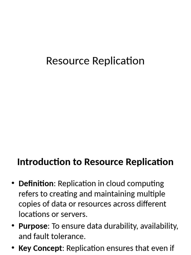 2.7 Cloud Computing Resource Replication | PDF | Replication (Computing ...