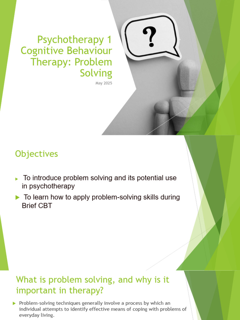 Problem Solving in Cognitive Therapy | PDF | Cognitive Behavioral ...