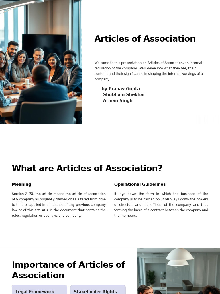 Understanding Articles of Association | PDF | Articles Of Association ...
