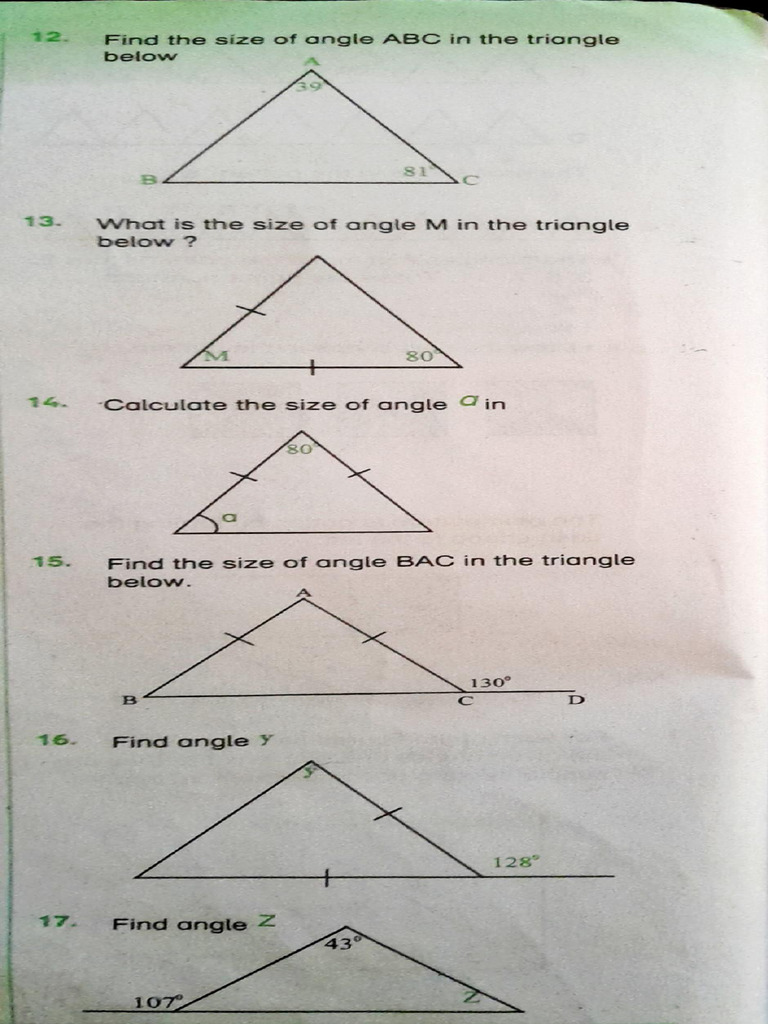 Triangle Angle Calculations Guide | PDF