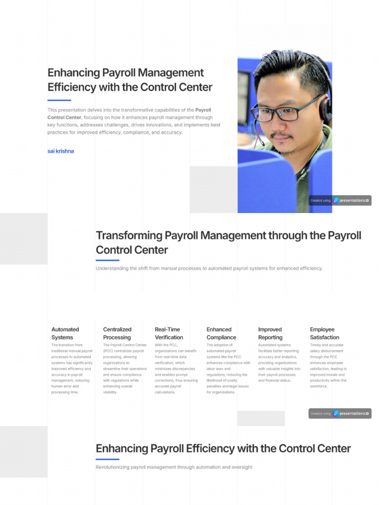 Efficient Payroll Management With Payroll Control Center | PDF
