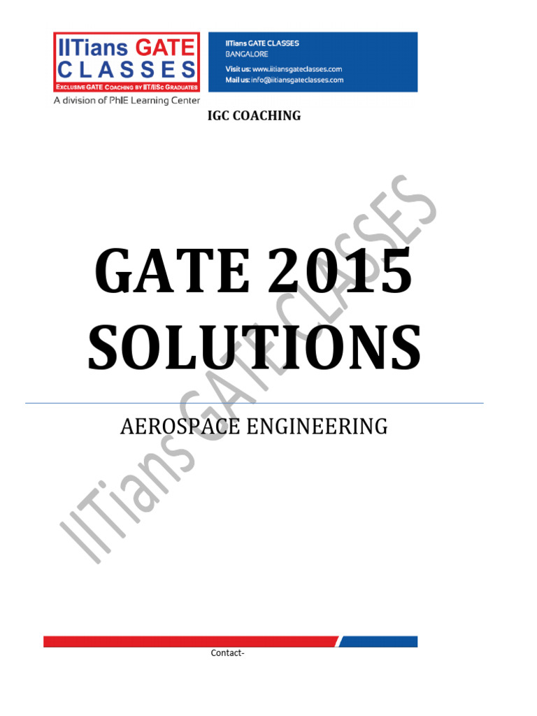 GATE 2015 Aerospace Engineering Solutions | PDF | Aerodynamics ...