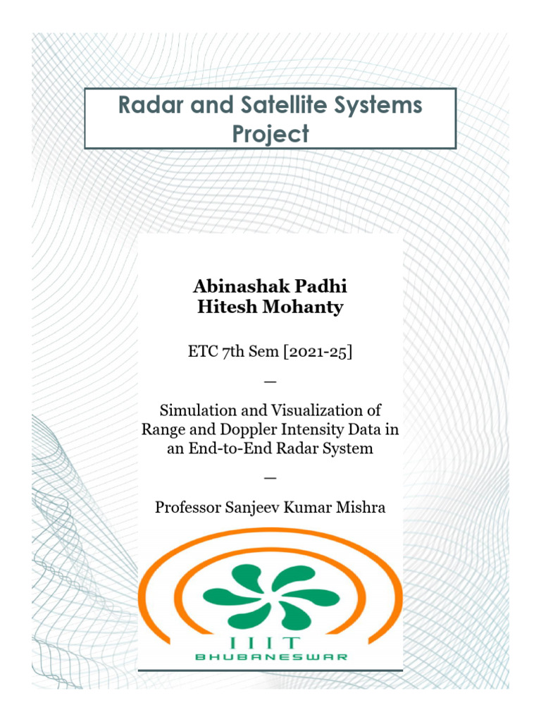 Radar-n-Satellite Systems Project (B221005, B221027) | PDF | Radar ...