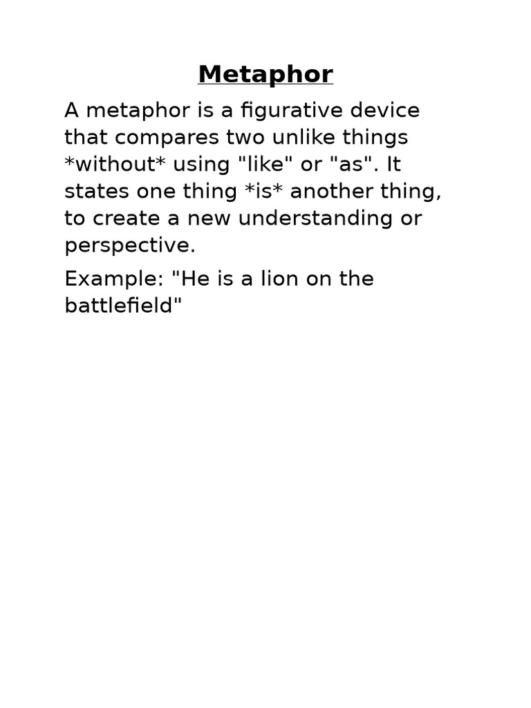 Understanding Metaphors as Devices | PDF