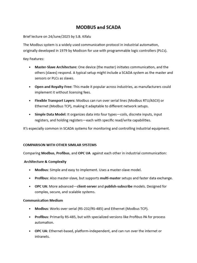 Modbus in SCADA Systems Explained | PDF | Programmable Logic Controller ...