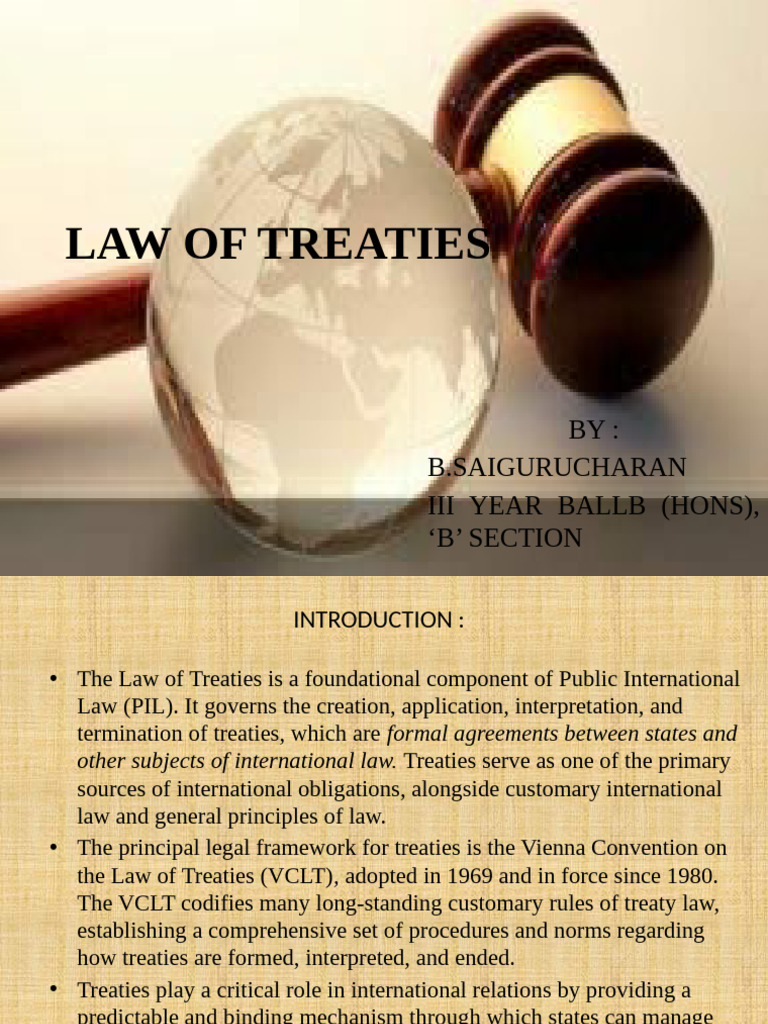 Overview of the Law of Treaties | PDF | Treaty | International Law