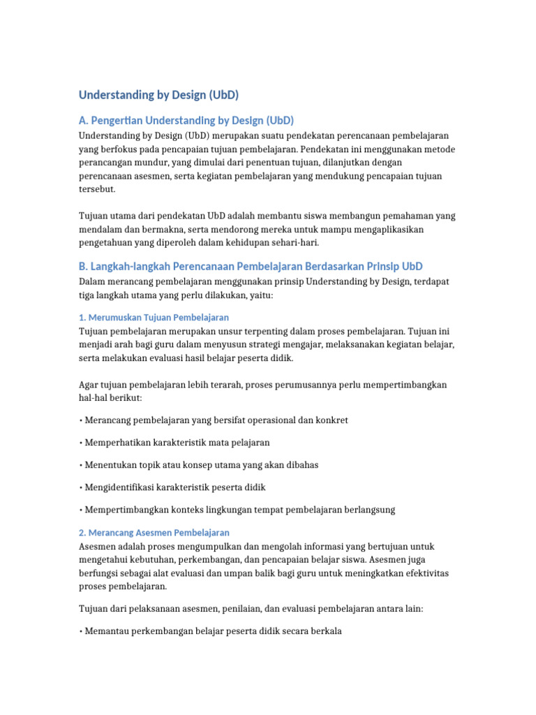 Rencana Pembelajaran dengan UbD | PDF