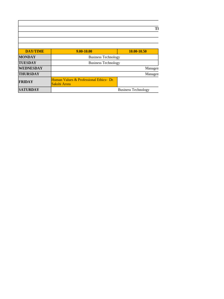 1 Timetable | PDF