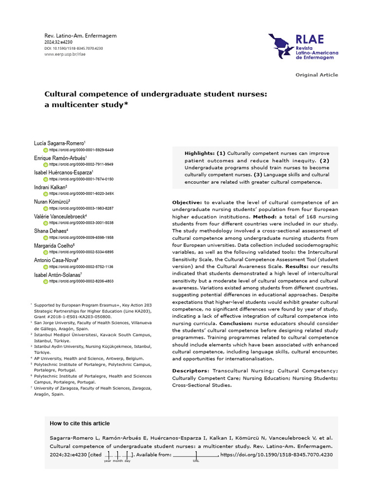 Cultural Competence in Nursing Students | PDF | Nursing | Likert Scale