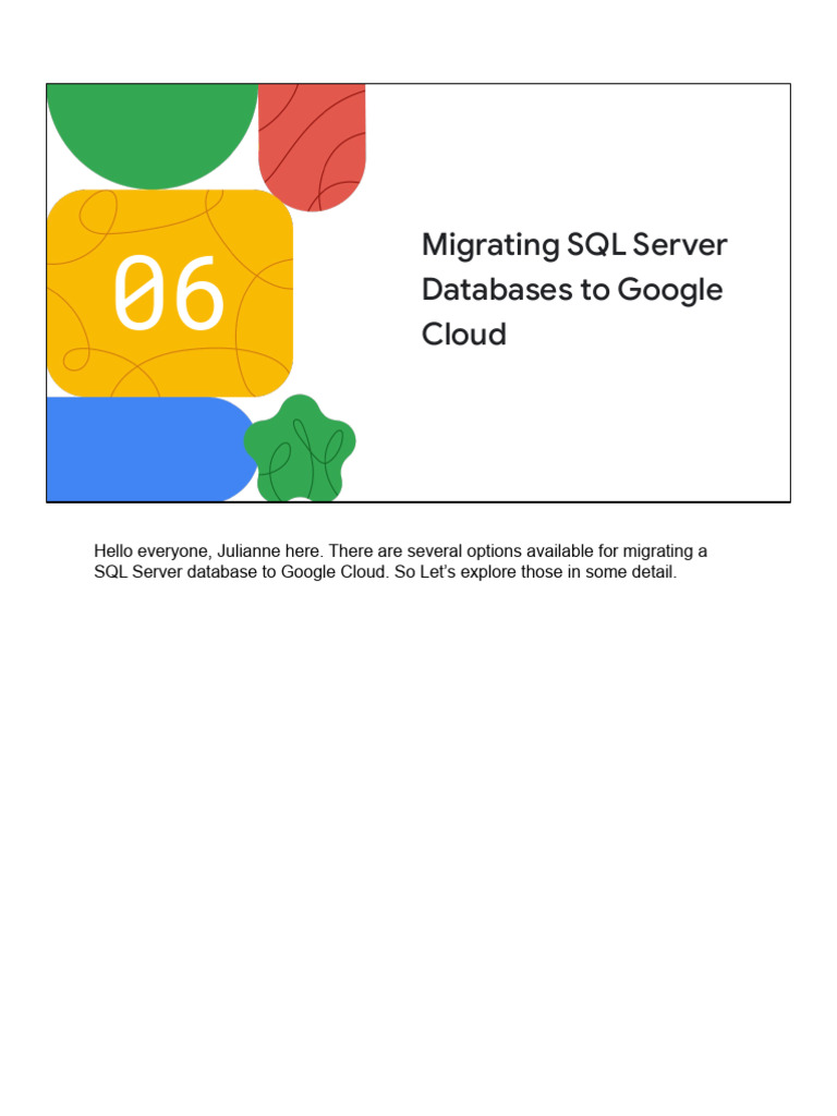 SQL Server Migration to Google Cloud | PDF | Microsoft Sql Server ...